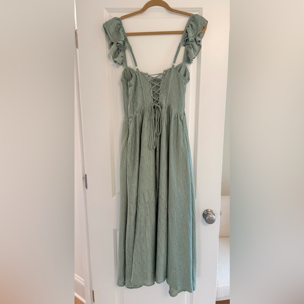 ASTR Bustier Midi Dress in Sage Green - Picture 9 of 10
